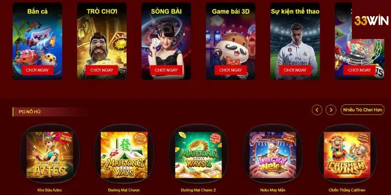 Game 33win đa dạng thể loại thú vị
